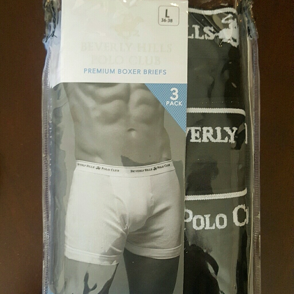 3 pack black boxer briefs, size L